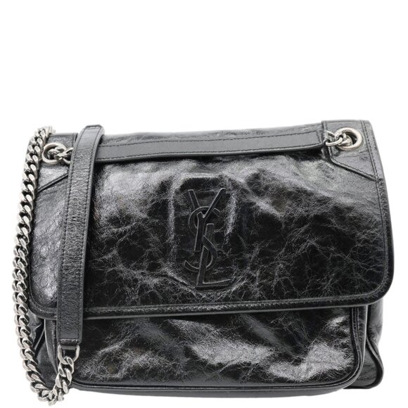 Yves Saint Laurent  Niki Medium Leather Shoulder Bag Black - Picture 1 of 13